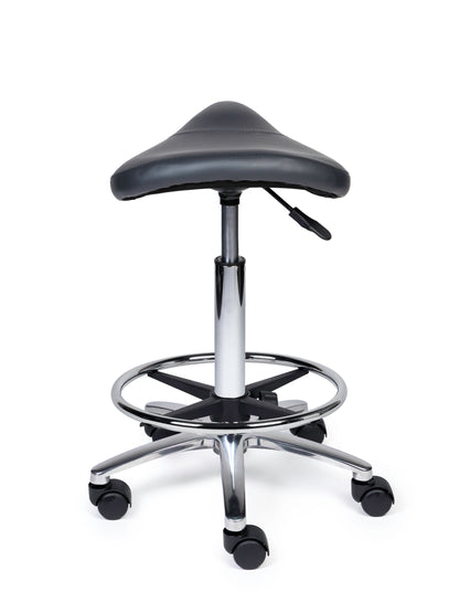 Ergonomische Zadelkruk XS Compact Grijs op Wielen