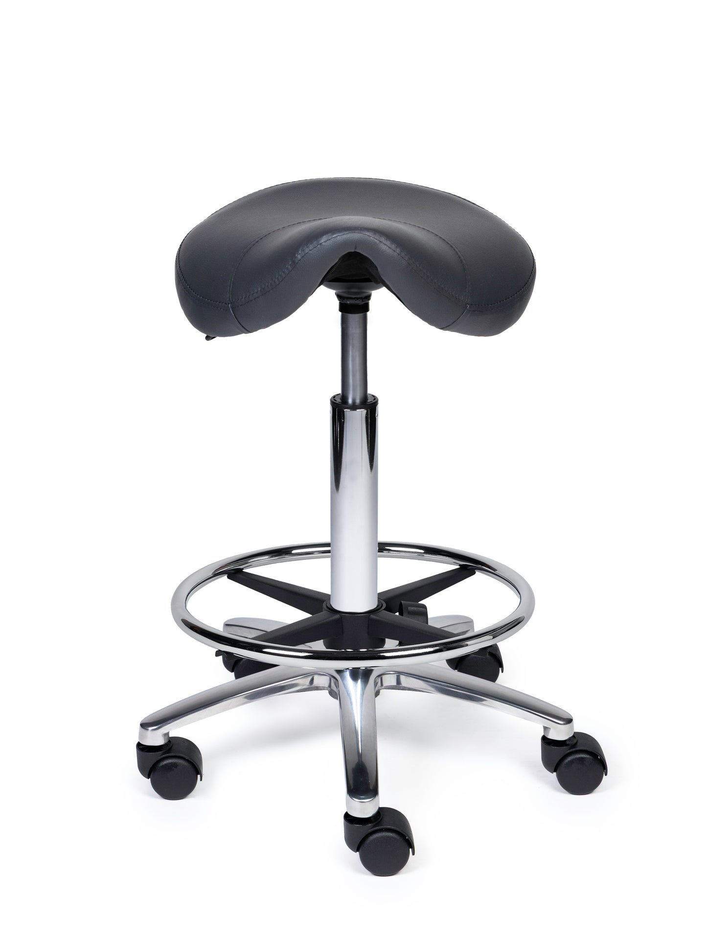 Ergonomische Zadelkruk XS Compact Grijs op Wielen