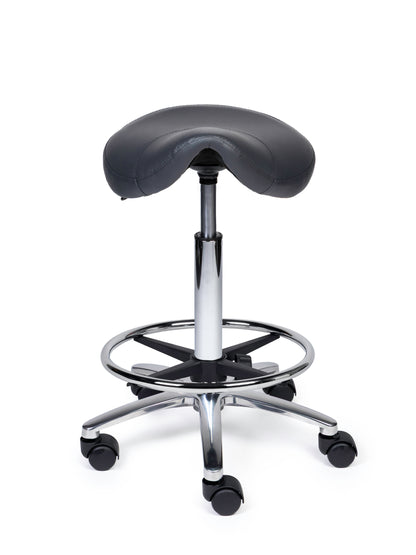 Ergonomische Zadelkruk XS Compact Grijs op Wielen