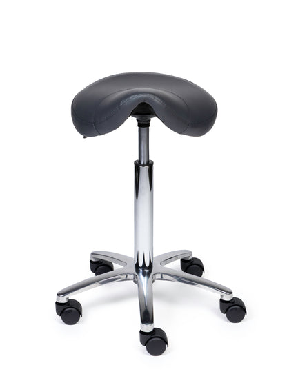 Ergonomische Zadelkruk XS Compact Grijs op Wielen