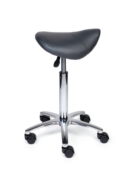 Ergonomische Zadelkruk XS Compact Grijs op Wielen