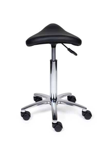 Ergonomische Zadelkruk Compact Zwart op Wielen