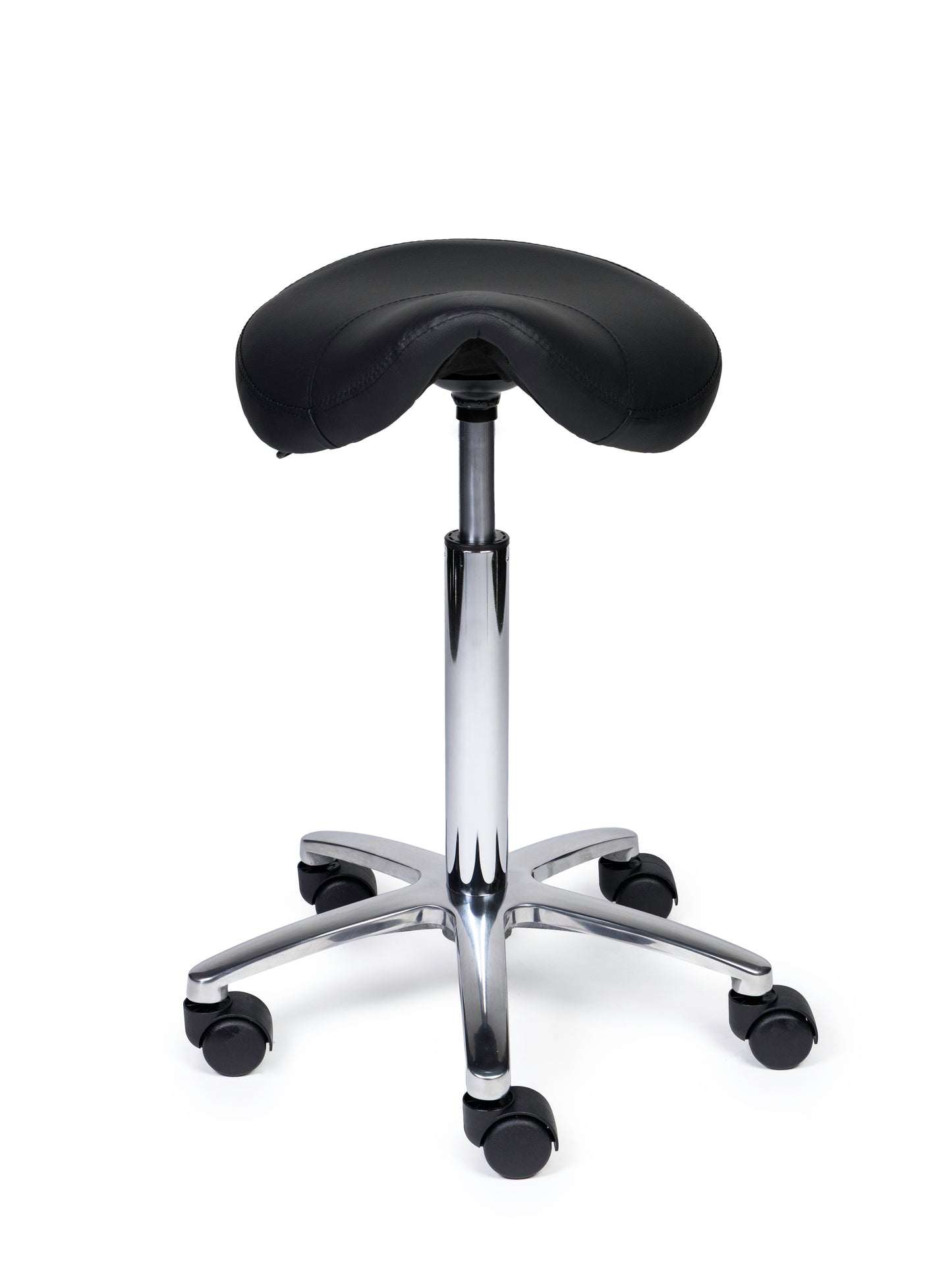 Ergonomische Zadelkruk Compact Zwart op Wielen