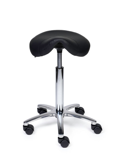 Ergonomische Zadelkruk Compact Zwart op Wielen