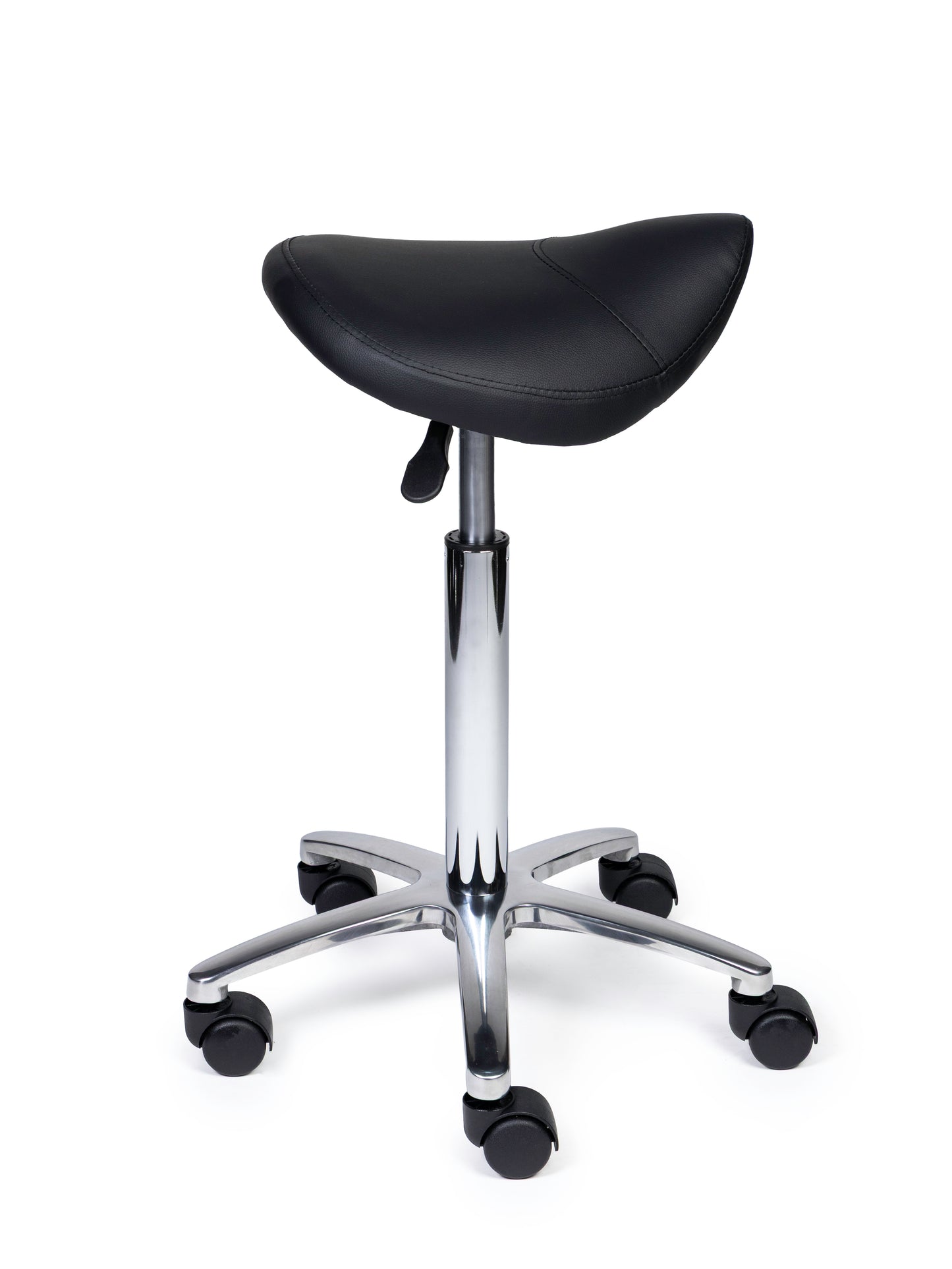 Ergonomische Zadelkruk Compact Zwart op Wielen