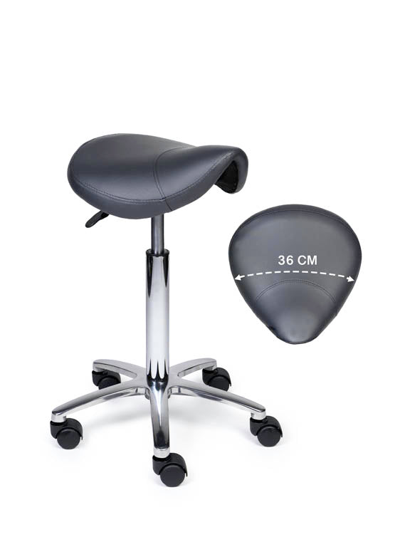 Ergonomische Zadelkruk XS Compact Grijs op Wielen