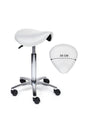 Ergonomische Zadelkruk Compact Wit op Wielen