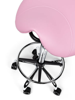 Ergonomische Kapperskruk Roze op Wielen