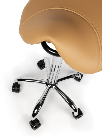 Ergonomische Kapperskruk Beige op Wielen