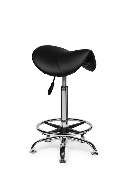 Ergonomische Zadelkruk Zwart op Wielen