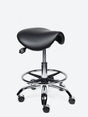 Ergonomische kantelbare Zadelkruk Zwart op wielen