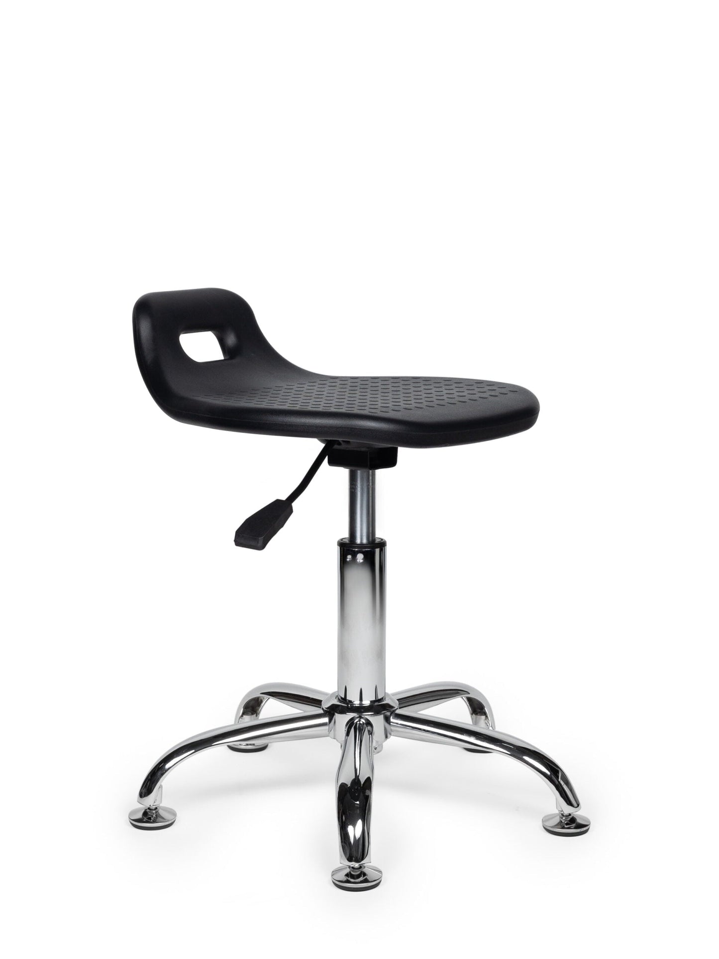 Ergonomische Stahulp Kruk Zwart op Glijdoppen
