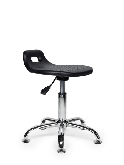 Ergonomische Stahulp Kruk Zwart op Glijdoppen