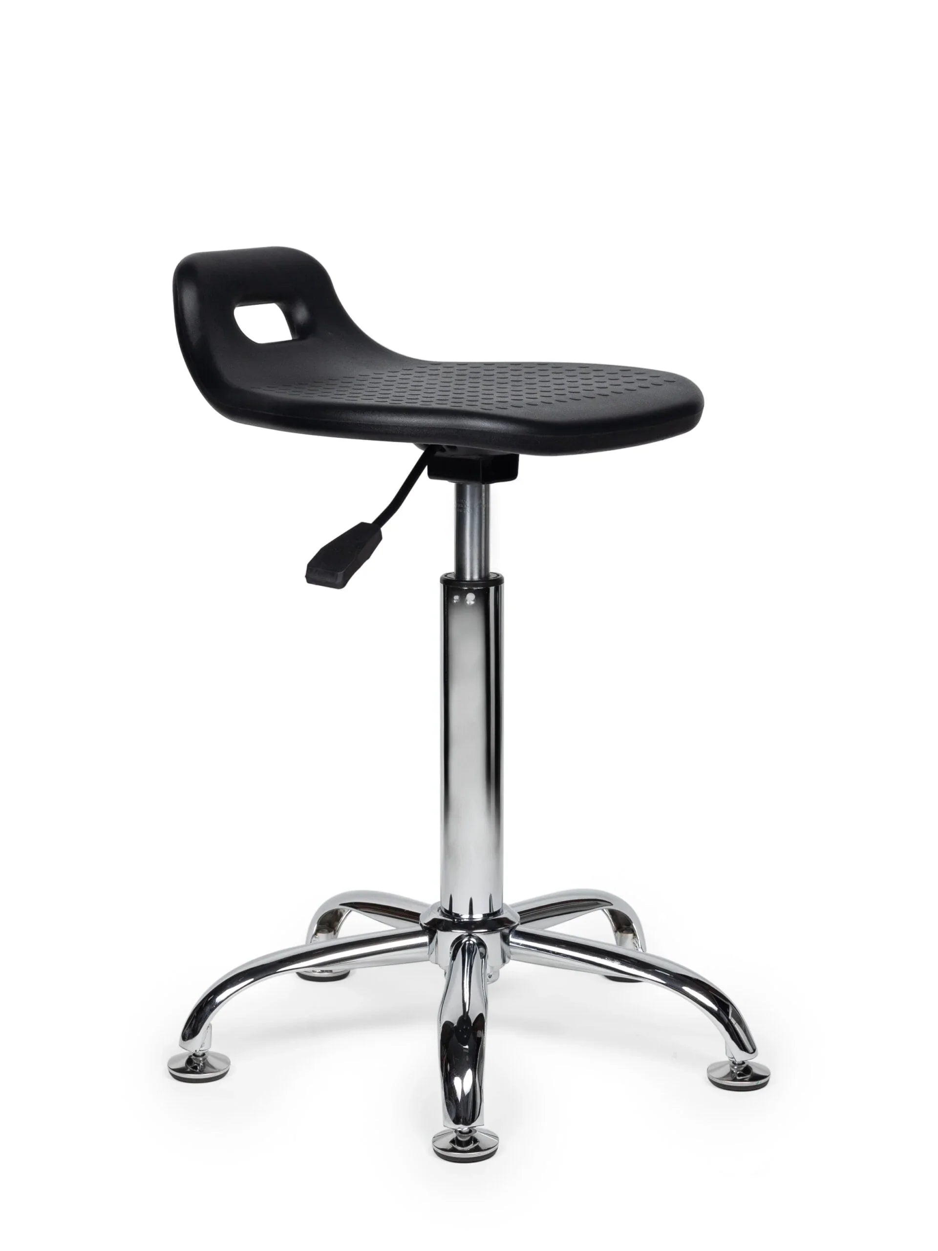 Ergonomische Stahulp Kruk Zwart op Glijdoppen