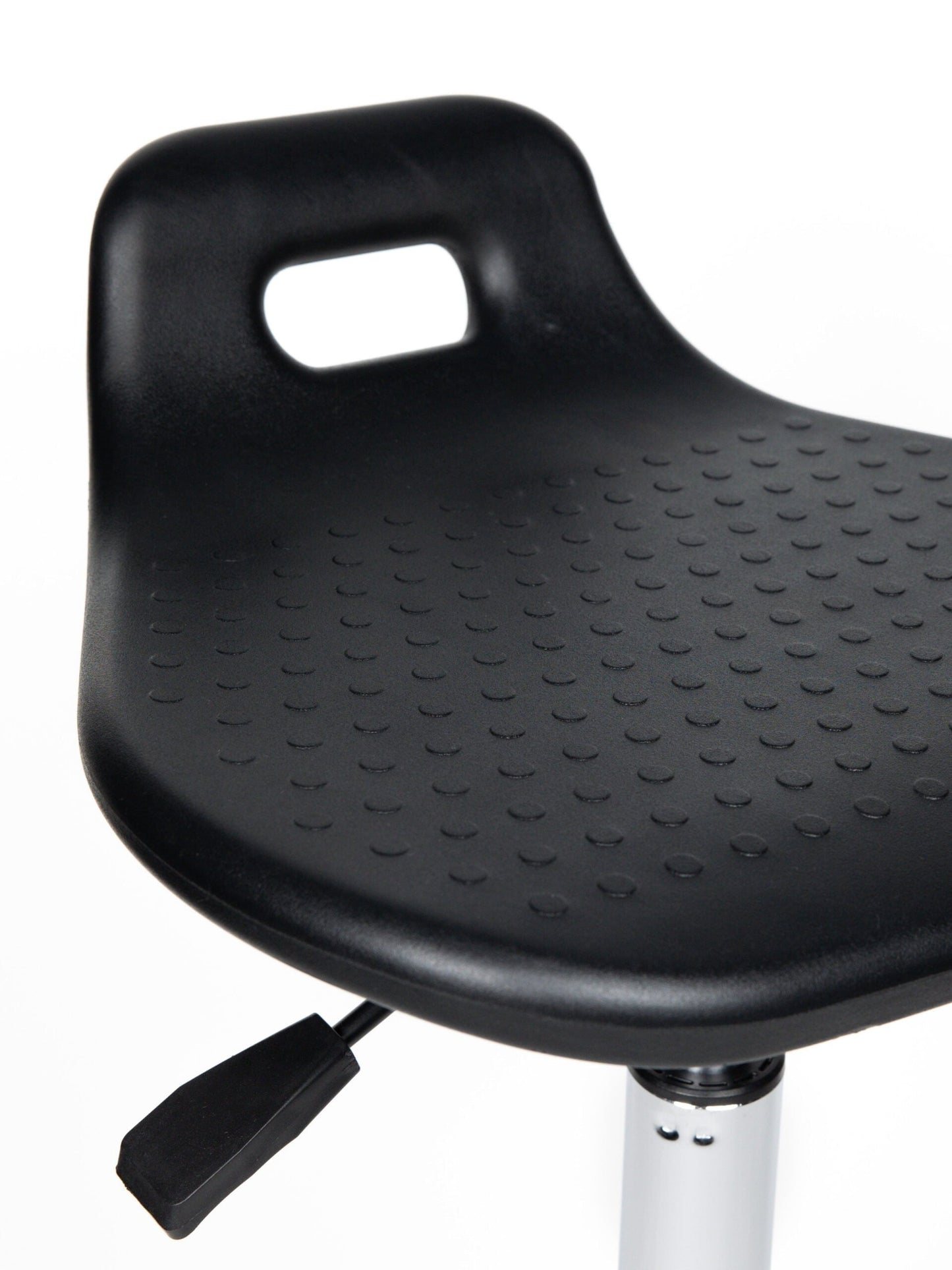 Ergonomische Stahulp Kruk Zwart op Glijdoppen