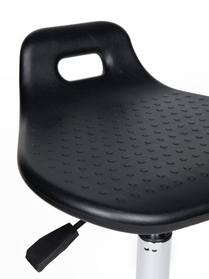 Ergonomische Stahulp Kruk Zwart op Glijdoppen