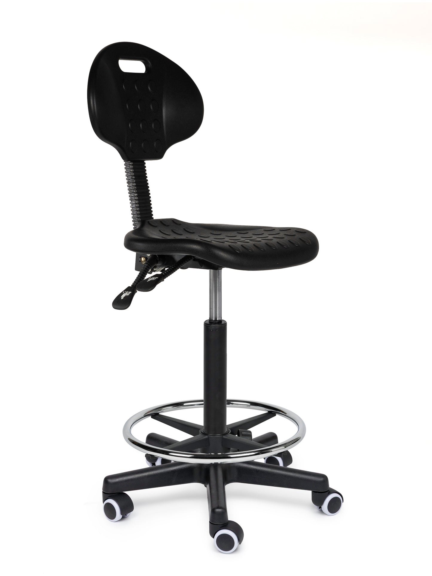 Ergonomische Werkstoel Zwart Op Wielen - Black