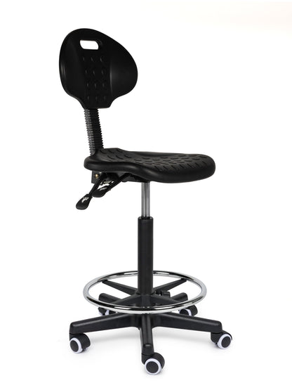 Ergonomische Werkstoel Zwart Op Wielen - Black