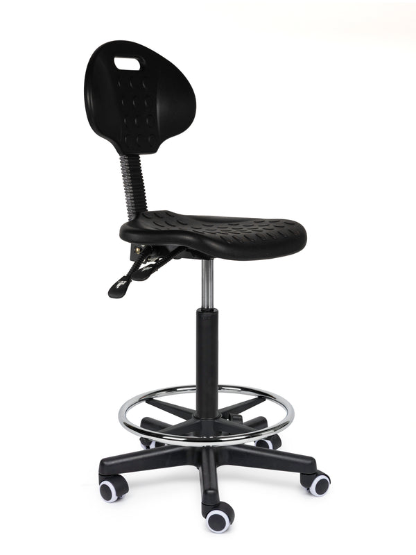 Ergonomische Werkstoel Zwart Op Wielen - Black