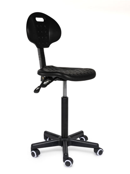 Ergonomische Werkstoel Zwart Op Wielen - Black