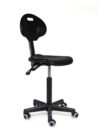 Ergonomische Werkstoel Zwart Op Wielen - Black