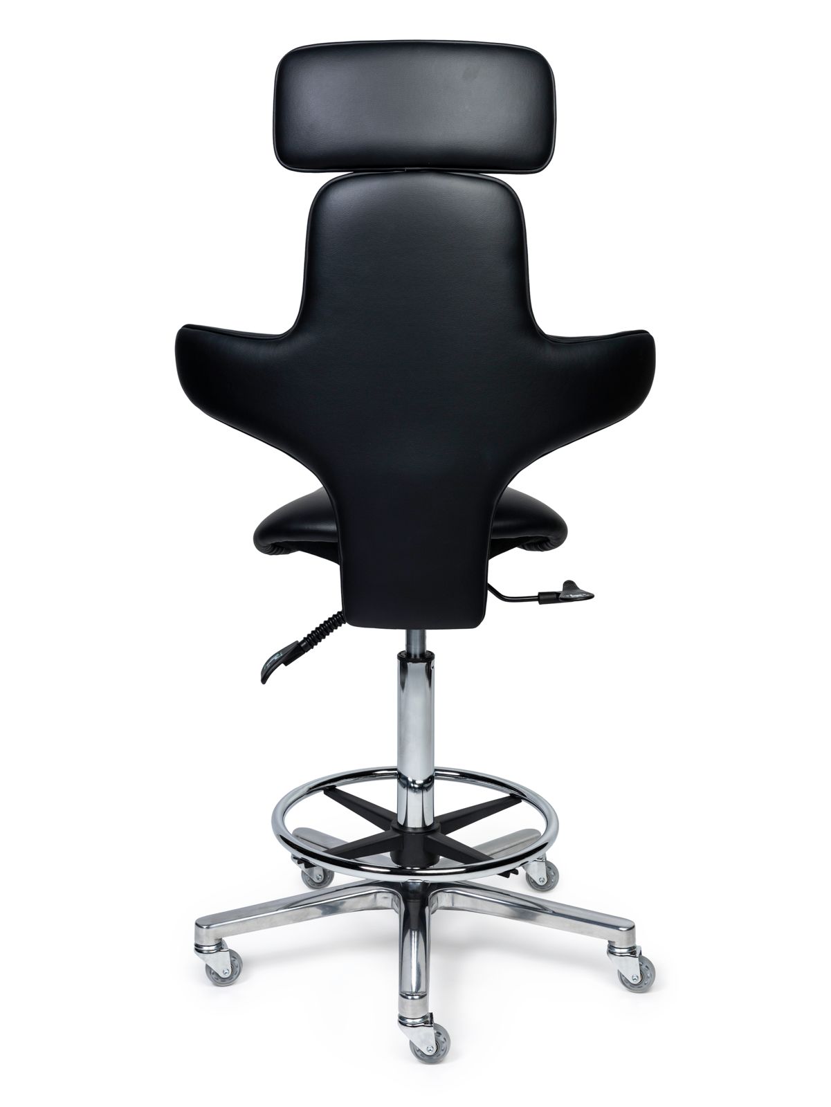 Ergonomische Zadelstoel Luxe Zwart op Wielen