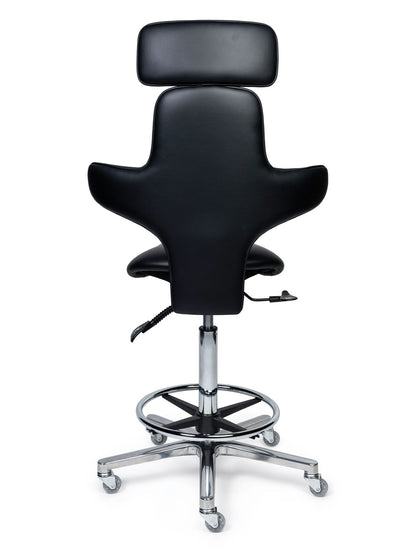 Ergonomische Zadelstoel Luxe Zwart op Wielen