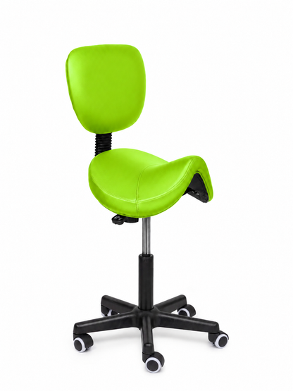Ergonomische Zadelkruk met Rugleuning Comfort Groen op Wielen
