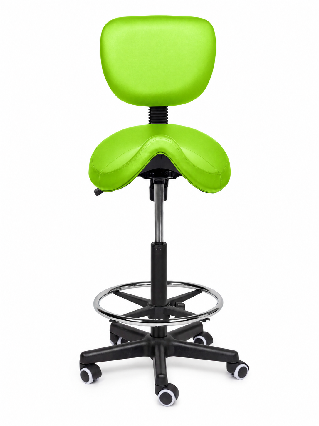 Ergonomische Zadelkruk met Rugleuning Comfort Groen op Wielen