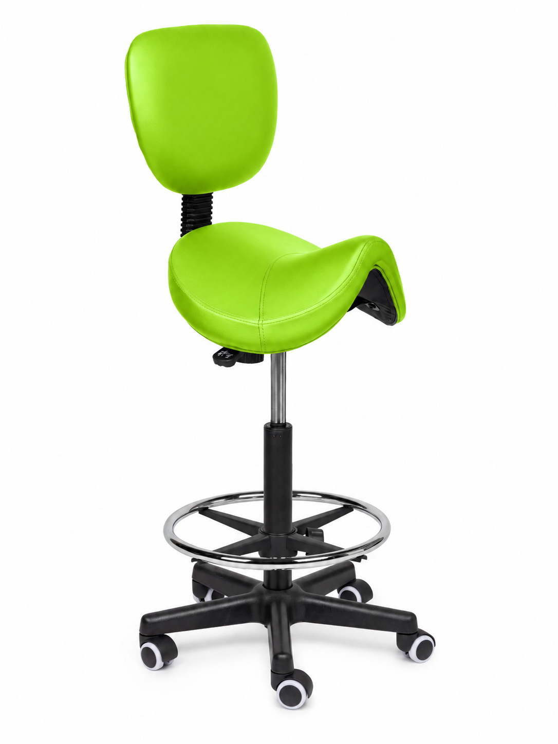 Ergonomische Zadelkruk met Rugleuning Comfort Groen op Wielen