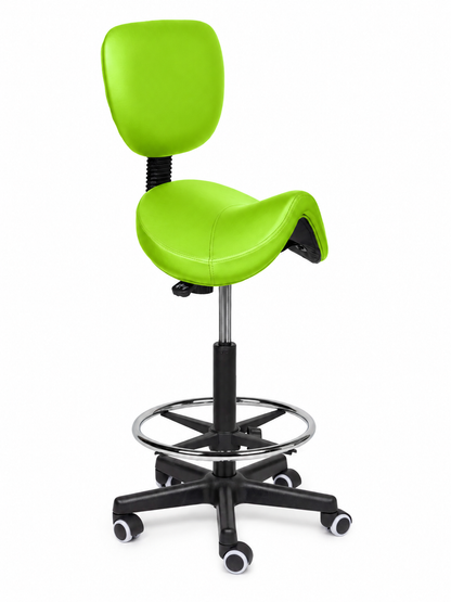 Ergonomische Zadelkruk met Rugleuning Comfort Groen op Wielen