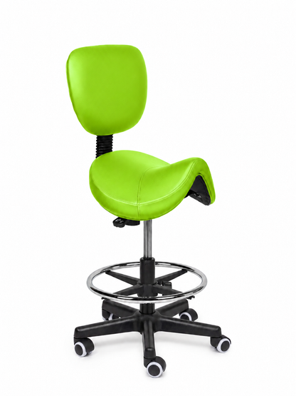 Ergonomische Zadelkruk met Rugleuning Comfort Groen op Wielen
