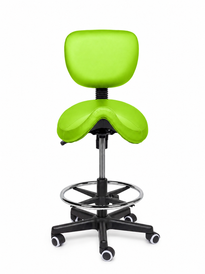 Ergonomische Zadelkruk met Rugleuning Comfort Groen op Wielen