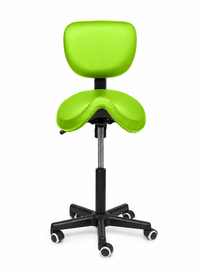 Ergonomische Zadelkruk met Rugleuning Comfort Groen op Wielen