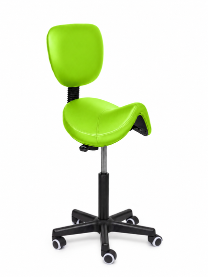 Ergonomische Zadelkruk met Rugleuning Comfort Groen op Wielen