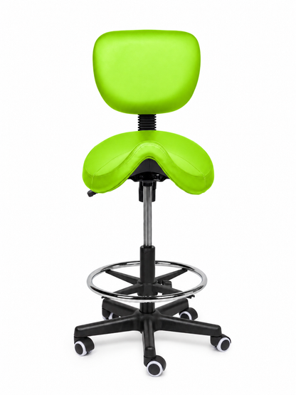 Ergonomische Zadelkruk met Rugleuning Comfort Groen op Wielen
