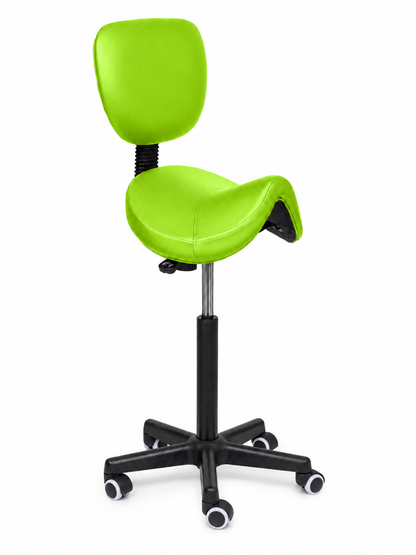 Ergonomische Zadelkruk met Rugleuning Comfort Groen op Wielen