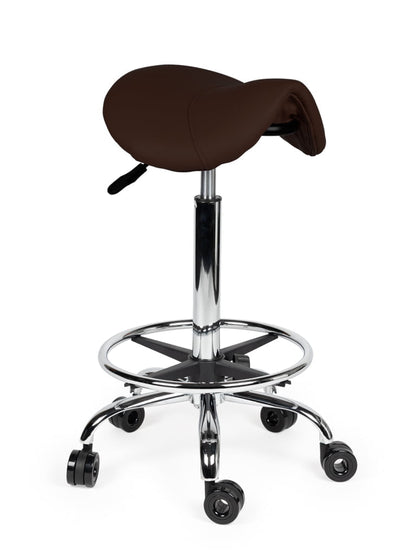 Ergonomische Kapperskruk Bruin op Wielen