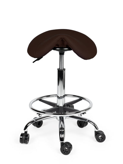 Ergonomische Kapperskruk Bruin op Wielen