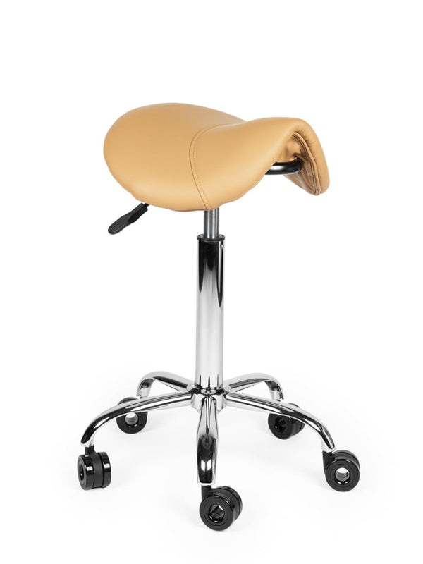 Ergonomische Kapperskruk Beige op Wielen
