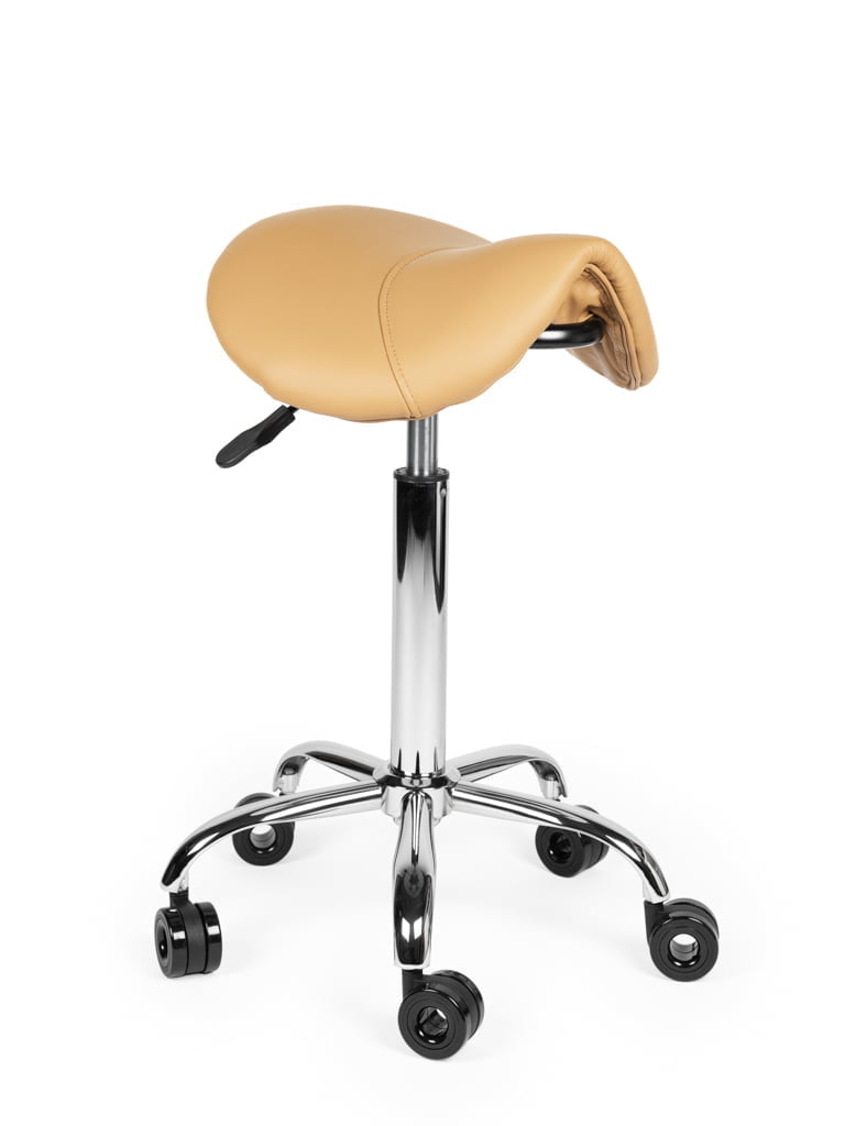 Ergonomische Kapperskruk Beige op Wielen