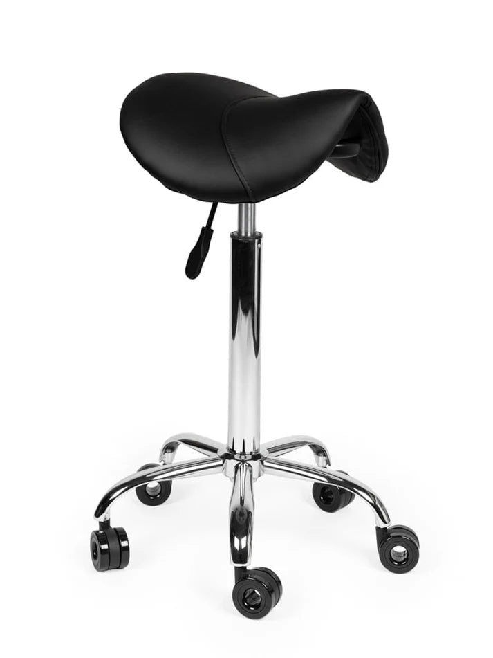 Ergonomische Zadelkruk Zwart op Wielen