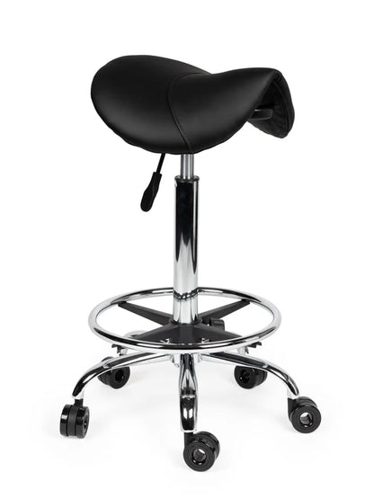 Ergonomische Zadelkruk Zwart op Wielen