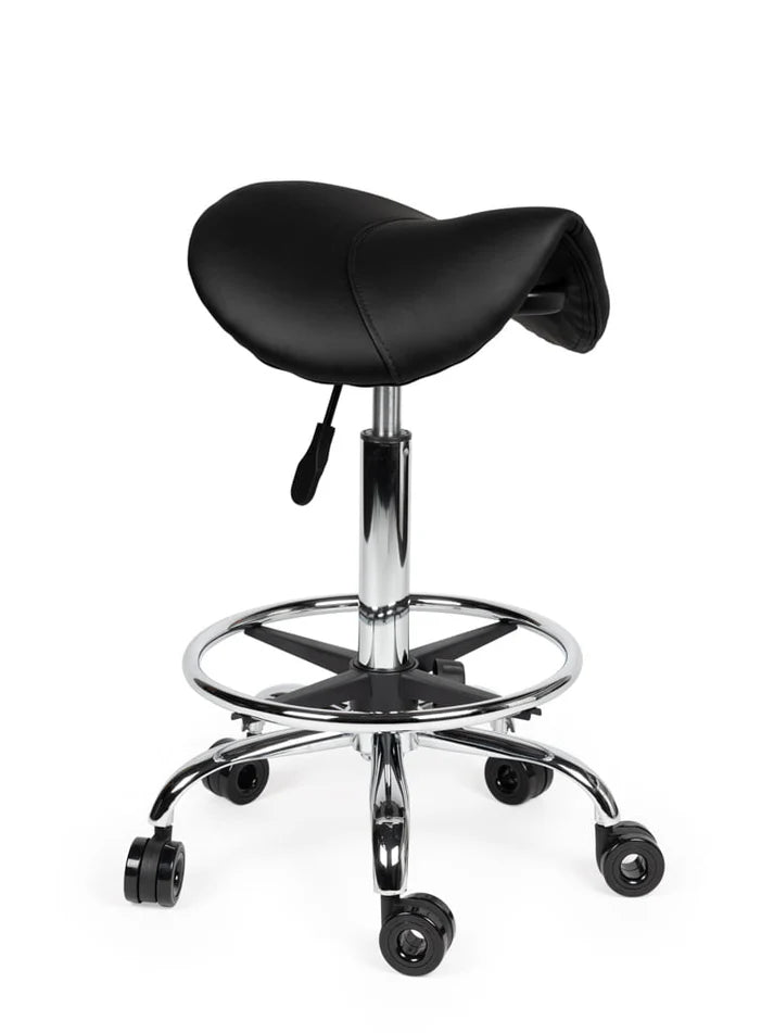 Ergonomische Zadelkruk Zwart op Wielen