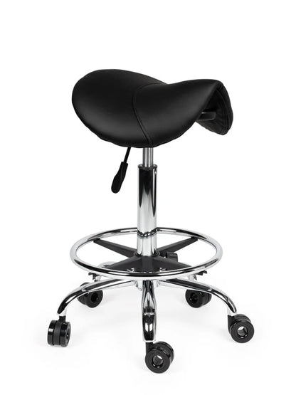 Ergonomische Zadelkruk Zwart op Wielen