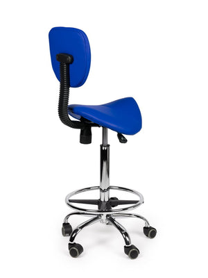 Zadelkruk Rugleuning Hoog Blauw met Voetring