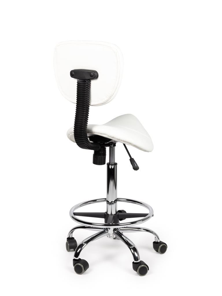 Zadelkruk Rugleuning Standaard Wit met Voetring