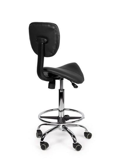 Zadelkruk Rugleuning Standaard Zwart met Voetring
