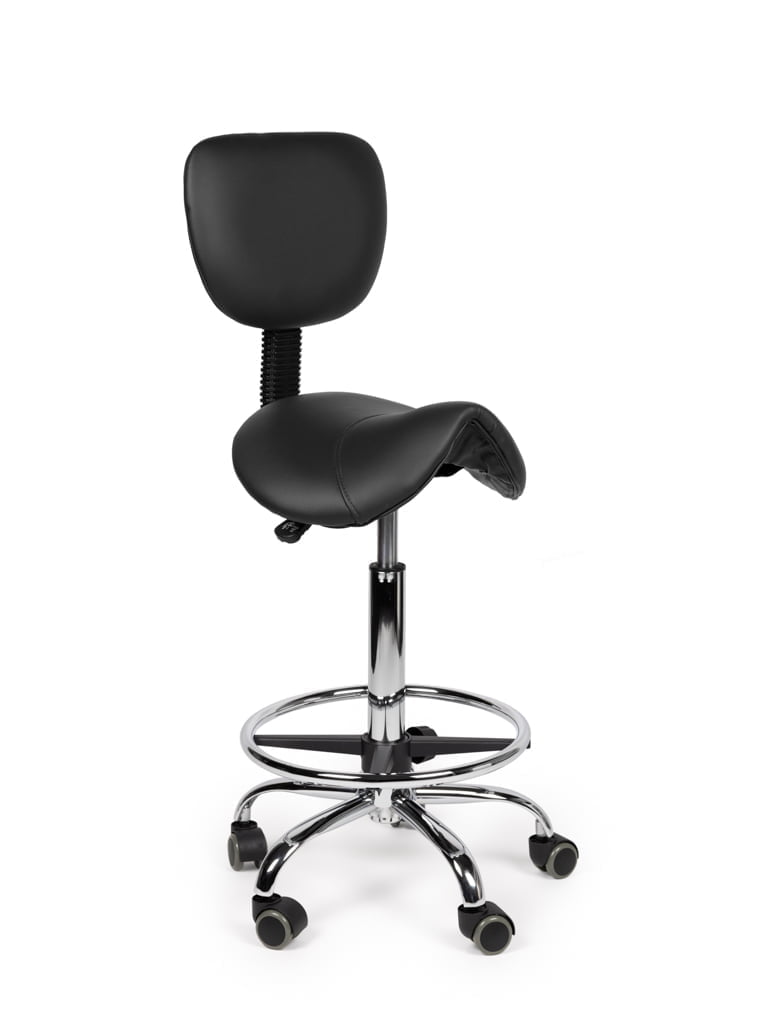 Zadelkruk Rugleuning Standaard Zwart met Voetring