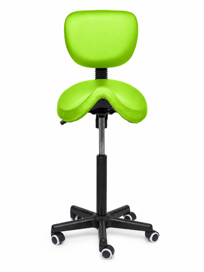 Ergonomische Zadelkruk met Rugleuning Comfort Groen op Wielen